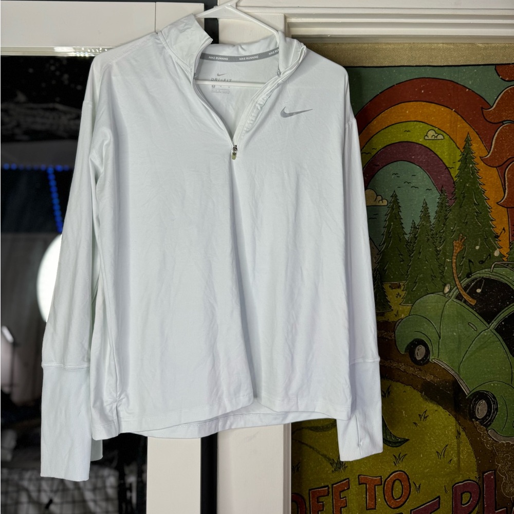 Nike quarter zip collared with finger holes